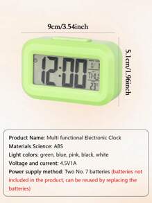 Multifunctional Smart Electronic Clock, Desk Clock With Backlight, Temperature, Calendar, Week, Timer For Kitchen, Dorm, Bedroom, Bedside,Home Decor ,Room Decor Gifts Birthday Graduation Digital Clock Alarm Clock Bedroom Decor Dormitory Decor Back To School School Decor School Surprise