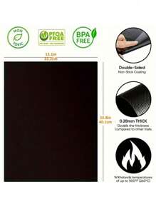 1/2pcs 40*33cm/40*50 Non Stick Oven Liners For Bottom Of Electric Oven Thick HeavyDuty Oven Liners For Bottom Of Oven Reusable Oven Mat For Bottom Of Oven Oven Liner For Electric Gas Grill BPA And PFOA Free Party FavorsBBQ Accessories Beech Vacation Essential (Please Confirm The Size Before Placing An Order.) - Black - View 8
