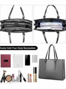 NEWHEY 女士笔记本电脑包 15.6 英寸笔记本电脑手提包皮革高档电脑公文包工作防水手提包专业单肩包女士商务办公包大容量 - 彩色 - 查看 5