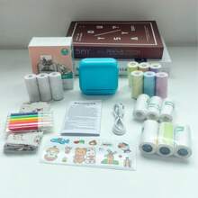 New Portable Compact Bluetooth Thermal Pocket Printer 3 Rolls Thermal Paper, 3 Rolls Sticker Paper, 3 Rolls Color Paper, 3 Rolls Color Sticker Paper, 3 Rolls Label Paper, Printing Images, Photos, Labels, Text, Todo Lists Back To School - X6 Mini Printer - View 17