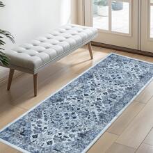 ANPHON ANPHON Vintage Distressed Floral Area Rug  Luxurious Pearl Velvet Machine Washable Non Slip Stain Resistant Aesthetic Floor Covering For Living Room Bedroom Bathroom Kitchen Hallways Entrances