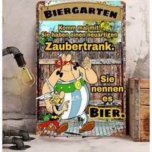 1pc Humorous Beer Garden Metal Tin Sign, 20.32cm X 30.48cm Iron Wall Hanging Decor, Vintage Style Multipurpose Indoor/Outdoor Sign, English Text Farmhouse Bar Accessory