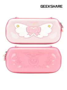 GeekShare Cute Star Wing Protective Storage Bag Compatible With Nintendo Switch/Switch OLED, Compatible With Switch Console And Accessories - Pink - View 8