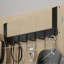 1pc Over The Door Hooks, Clothes WallHook 7 Hooks Coat Towel Hanger Rack, ForDoor Back Kitchen Bathroom Organizer,Aesthetic Room Decor, Home Decor, KitchenAccessories.Bathroom Wall Mount Hang On TheDoor Cabinet Cupboard Metal Sandblasted