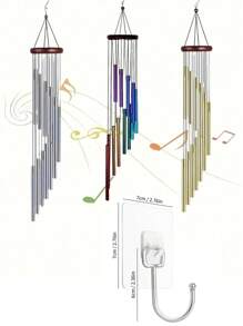 1 个 12 管风铃，房间装饰悬挂风铃，墙壁装饰。适用于花园、阳台、露台、门廊、家庭和商店装饰、节日和节日派对装饰、房间和纪念空间的壁挂装饰品 - 彩色 - 查看 12