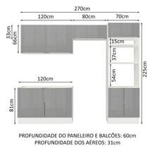 Madesa Gabinete De Cocina Integral Completa 270cm Lux Color Blanco/Gris 01 - Blanco y Gris - Ver 3