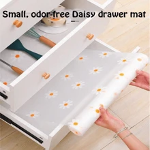 1 卷雏菊图案橱柜衬垫、不粘抽屉衬垫、防滑冰箱衬垫、EVA 防水冰箱垫、橱柜垫、简易餐垫