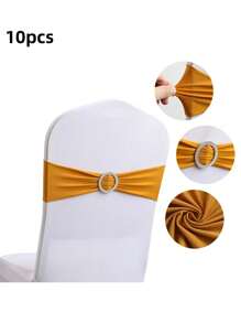 4pcs/10pcs/20pcs/50pcs Quality Elastic Chair Sash Bowknot , Made Of Spandex, Universal Elastic Chair Bands With Sliders For Holiday, Wedding, Party Decoration