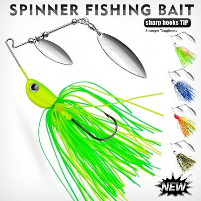 PROBEROS PROBEROS 1PC Multi-Color Sinking Spinner Bait Fishing Lures, 17g/0.0374pound, Flashing Sequins, Freshwater & Saltwater Compatible With Bass, Trout, Salmon