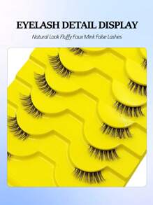 Asiteo 10 pares de pestañas postizas de media pestaña, pestañas postizas falsas de aspecto natural, suaves y esponjosas de imitación de visón, extensiones de maquillaje de esquina de pestañas falsas reutilizables