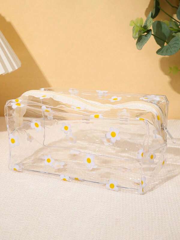 1 peça de PVC à prova d'água para armazenamento de pincéis de maquiagem, bolsa transparente durável para cosméticos para mulheres, homens, estudantes, bolsa organizadora de artigos de higiene pessoal para viagem, presente para banheiro