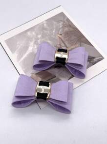 Korean Fashion Multi-Color Velvet Handmade Bow Metal Shoe Flower Detachable Shoe Clips, Suitable For Women Pumps, Heels, And Sandals - Multicolor - View 13