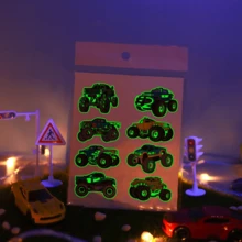 8pcs Temporary Tattoo Stickers For Luminous Monster Cars, Glowing Patterns For Big Footed Cars, Flame Off-Road Vehicles, Racing Cars, Etc., Cute Waterproof Stickers, The Best Gift For Family And Friends, Music Festivals, Parties, Holiday Body Decorations, Beautiful And Cool Fake Tattoos
