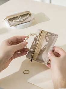 1/2/3pcs Portable Jewelry Box, Earrings, Earrings, Necklace, Jewelry Bag, Storage Bag, Ring Bracelet, Travel Jewelry Storage Bag