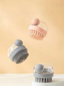 1pc Multi-Functional Shower Brush, Soft Skin-Friendly Cleansing Brush, Liquid-Addable Head Cleaning & Massage Shampoo Brush, Perfect Body Cleaning Care Tool