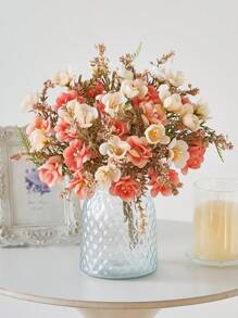 1pc/3pcs Artificial Flowers Silk Roses Plum Blossom Bouquet Faux Rose Bundle For Vase Filler Spring Summer Home Party Table Decor Centerpieces Wedding Decoration Gifts Birthday Graduation