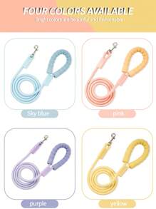 1pc Reflective Dog Leash With Comfortable Padded Handle, Braided Nylon, Shock Absorbing Outdoor Training Pet Lead For Large/Medium/Small Dogs, 360° Swivel Tangle-Free Snap Hook