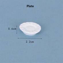 9 pezzi / 18 pezzi Mini set di stoviglie da cucina in ceramica bianca realistica, comprensivo di piatti, ciotole e tazze