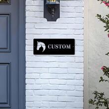 1 pièce Plaque signalétique personnalisable pour box de cheval - Panneau mural en métal personnalisé avec un design élégant de silhouette de cheval - Décoration rustique pour les salles de sellerie et les espaces équestres, Signalisation personnalisée | Décoration de style western | Plaque murale, Cadeaux de décoration de cheval Anniversaire Remise des diplômes, Multifonctionnel, Durable, Ornemental, Réutilisable, Exquis, Élégant, Haute qualité, Coloré, Moderne, Personnalisé, Unique, Salle de thé, Maison, Jardin, Bureau, Impression graphique