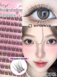 Lvcheryl 80/100/120簇假睫毛，自粘型，全新升级，更柔软，无需胶水 - C - 查看 8
