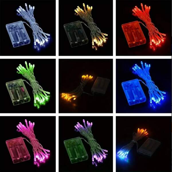 Cordão de Luzes LED 3m 20LED, Cordão de Luzes de Fada Alimentado por Pilhas AA, Cordão de Luzes de Fio de Cobre com Fio de Prata à Prova D'água para Casamentos, Dormitórios, Quartos, Festas, Decoração de Flores, Decoração de Aniversário, Decoração de Campus, Decoração de Festas, Decoração de Pátio e Jardim, Etc.