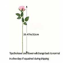 10/1支 20.1英吋天鵝絨人造玫瑰花束，新娘婚禮花卉裝飾人造玫瑰，情人節禮物仿真玫瑰，婚禮派對、居家裝飾、生日禮物，室內/室外花瓶裝飾，粉色花朵，秋季裝飾，仿真植物，桌面裝飾。若有異味，請通風1-3天 - 粉色 - 查看 3