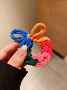 1pc/3pcs Dopamine Colorblock - Handmade Thick High Elasticity Durable Hair Ties, Must-Have Hair Accessories For Summer - Multicolor - View 7