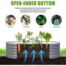 Galvanized Raised Garden Bed, 4x2x1ft Oval Metal Planter Box For Planting Outdoor Plants Vegetables - 灰色 - 查看 4