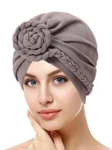 1pc Chic Braided Turban Hat For Women - Stylish Snail-Inspired Design, Side Braid Detail, Comfortable Polyester, Elastic Fit, Washable - Ideal For All Seasons & Travel, Available In Multiple Colors - Multicolor - View 14