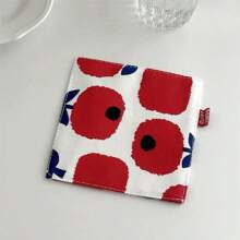 1pc 2-In-1 Square Coaster - Ins Style/Countryside Style, Double-Layered Fabric Insulation Pad, Non-Slip Mat, Decorative Mat, Absorbent Pad, Suitable For Dining Table, Living Room, Bedroom Decor And Use