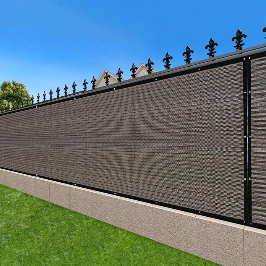 LOVE STORY Fence Privacy Screen Outdoor Mesh Fencing Covers Screen Fence Wind Block With Grommets For Patio Garden Wall Backyard - Brown - View 1