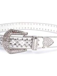 Riem met strass steentjes, western cowboy punk stijl, geschikt voor tieners, casual outdoor sport of vakantie, reizen, afstudeercadeaus, verjaardagskleding accessoires, dagelijkse kleding