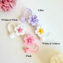 4pcs/8pcs Floral Decorative, Dust-Proof Drinking Straws Covers, Silicone Caps For Water Bottles, Reusable Straw Covers For Gifts, Parties, Home & Party Decor, Back To School Supplies