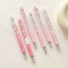 6 Pcs Cute Cat Shaped Neutral Pen, Erasable Ink, Creative Cartoon Swinging Tail Cat Design, Black Signature Pen, Suitable For Students And Office Use, Cat Shaped Pen, Suitable For Writing (Style Random)