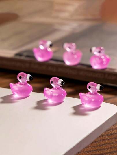 Glowing Mini Resin Flamingo, Mini Flamingo, Micro Flamingo, DIY Garden Dollhouse, Flamingo Accessories, Micro Landscape Aquarium, Party Decorations, Flamingo Animal Figurines Cute Tiny Flamingo Decorations Miniature Garden Cake Toppers, House Decorations