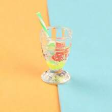 New Bestselling Dollhouse Realistic Food Doll Fruit Drink Straw Cup, Mini Doll House Scene Accessories, Glow-In-The-Dark Plastic Cup