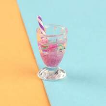 New Bestselling Dollhouse Realistic Food Doll Fruit Drink Straw Cup, Mini Doll House Scene Accessories, Glow-In-The-Dark Plastic Cup