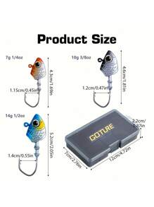 Goture 5/6/7pcs Swimbait Jig Heads, Colored Lead Jig Head Hooks For Freshwater Saltwater Fishing, Painted Fishing Jig Hooks For Trout Bass Walleye Crappie Fishing, 5 Colors Swim Jig Heads With Tackle Box - Multicolor - View 3