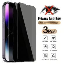 3 pièces Protecteurs d'écran de confidentialité pour 16e, verre trempé de protection anti-espion pour 16 Pro Max 16 Plus 15 14 13 12 11 8 7 6 HD