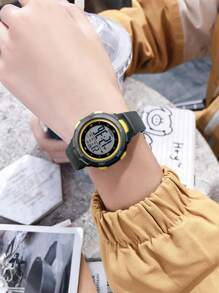 流行青年手表，休闲时尚运动手表，30M防水夜光计时闹钟，多功能数字腕表，适合礼物、学校用品、男孩/女孩，防水 - 彩色 - 查看 7