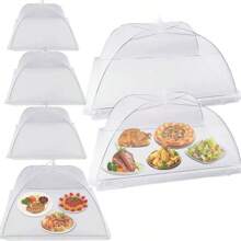 1 pièce Tente de couverture d'aliments à ouverture rapide - Réutilisable, écran parapluie pliable pour barbecues, pique-niques et fêtes en plein air - Garde les mouches et les moustiques à distance - Design transparent avec des bords élastiques pour une utilisation en cuisine et à table