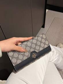 1pc Women's Fashion Floral Print Color Block Design Retro Tri-Fold Zipper Long Wallet Clutch Purse With Anti-Theft Credit Card Holder Gift Idea Portable For Women Wallet Mini Wallet Purse Wallet Wallet