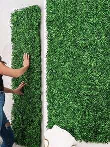 1pc/10pcs Artificial Plastic Grass,Greenery Hedge Wall Panel,Green Decoration Fence With UV Protection For Wall Decor,Home Decor - Green - View 3