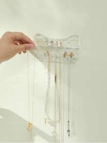 1PC 珠宝收纳架家用壁挂隔断项链手链耳环珠宝耳环收纳架 - 無色 - 查看 3