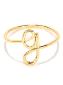 1 Stück minimalistischer, kleiner Initialen-Ring für Frauen, goldplattiert, Draht Stapel-Ring Buchstaben A-Z, Verlobungs- und Hochzeitsschmuck Geschenkidee