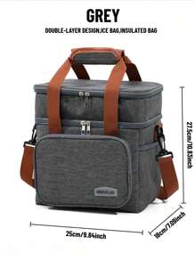 Gran bolsa aislada para el almuerzo, bolsa aislada portátil de gran capacidad, caja aislada portátil forrada para el almuerzo de la universidad, bolsa aislada para el almuerzo, esencial de viaje, picnic, al aire libre, escuela, trabajo, camping, oficina para niñas, niños, estudiantes, suministros escolares, artículos esenciales para la universidad, caja de almuerzo de vacaciones, bolsas de verano para comida al aire libre, bolsas de picnic y camping, regreso a la escuela