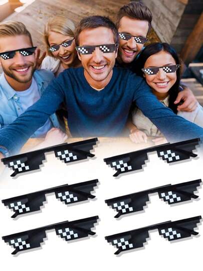 8 قطع نظارات فسيفسائية للحفلات والحفلات الزفاف والمناسبات المضحكة الأخرى، مستلزمات حفلات هاواي