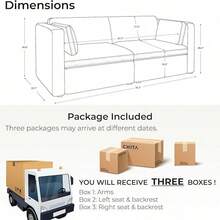 Small Modular Sectional Fabric Sofa Set, Extra Comfty Loveseat Cloud Couch, Modular Sectional Couch For Living Room, 78 Inch Width,2 Seat Modular Sofa, Terracotta - Đất nung - Xem 2