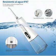 Blackultra Irrigador Bucal Portátil con Hilo Dental a Agua, 300ml, Recargable, Resistente al Agua IPX7, 9 Modos con Pantalla LED, 8 Boquillas de Chorro, para Uso Doméstico y de Viajes - Blanco