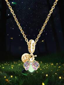 1 pieza Collar de mujer de plata de ley 925 con cuentas de circonita brillante, un regalo de aniversario precioso para la novia